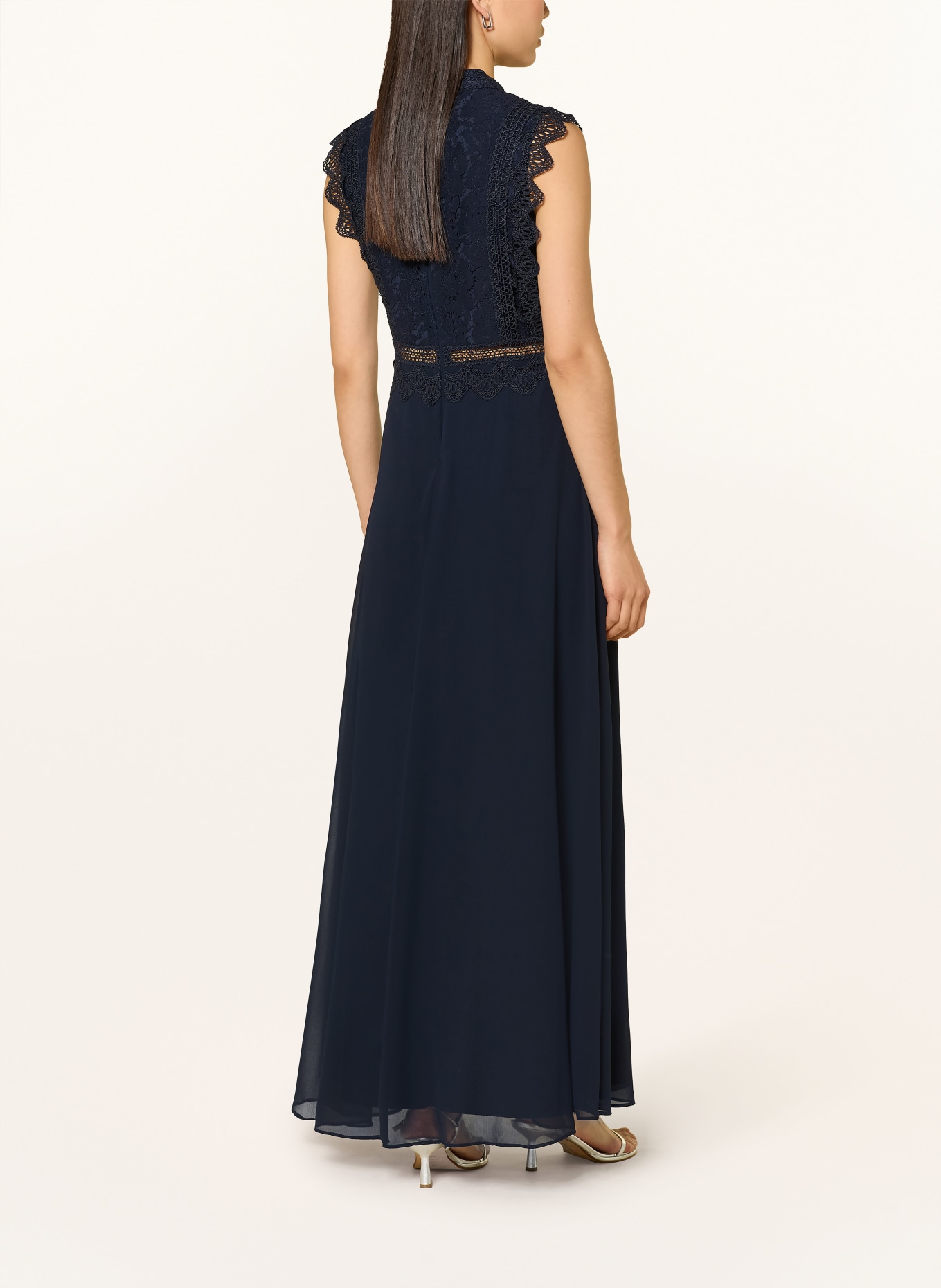 APART Avondjurk met kant: DONKERBLAUW