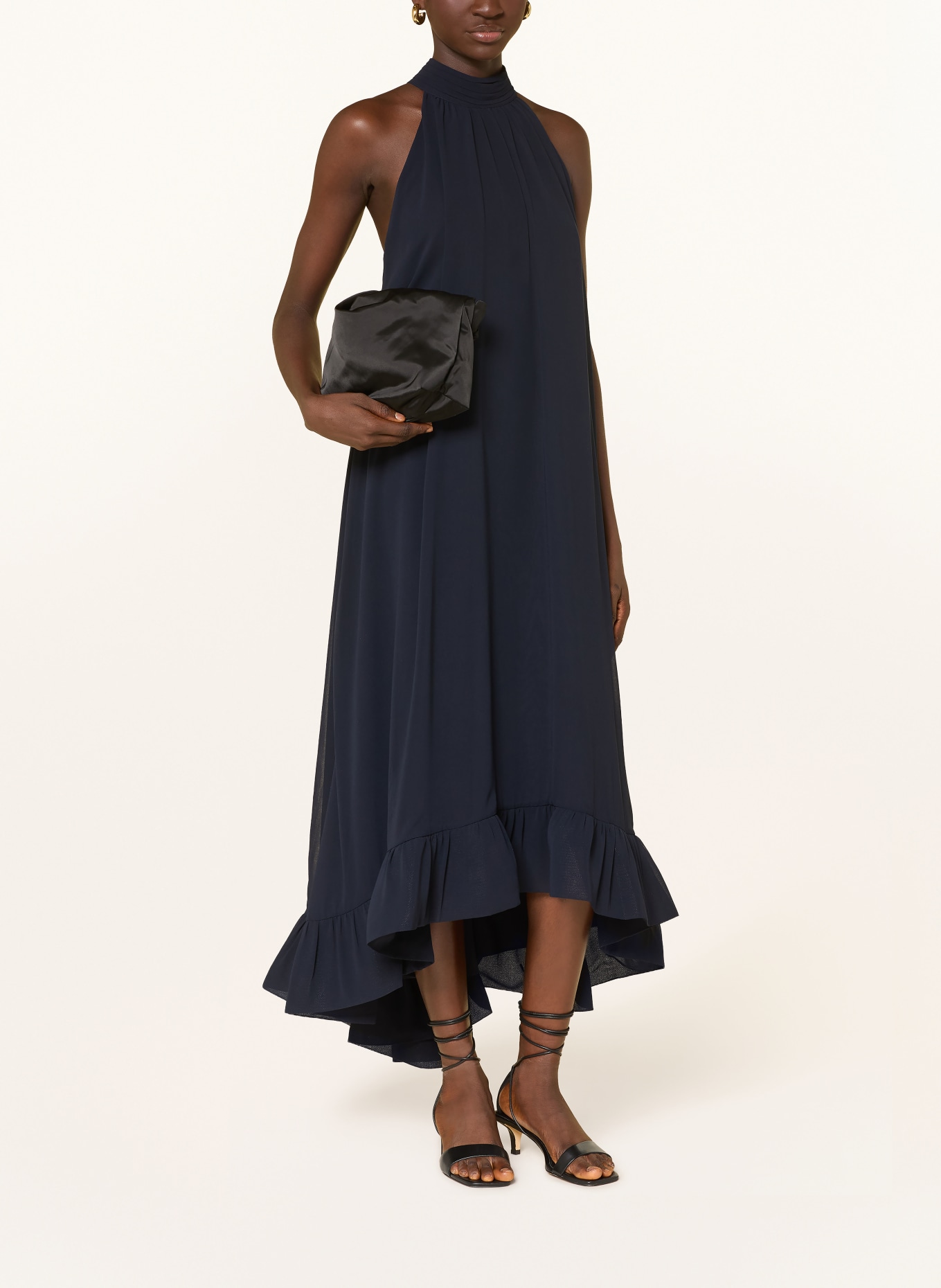 APART Suknia wieczorowa z falbanami: GRANATOWY