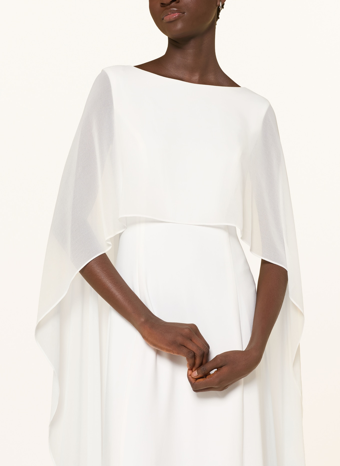 APART Suknia wieczorowa z mieszanki materiałów: BIAŁY