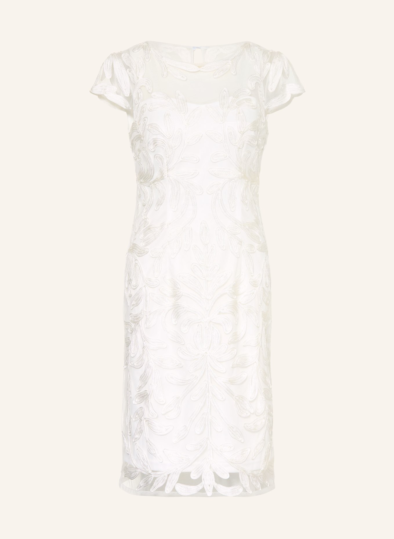 APART Sheath dress with mesh: WHITE