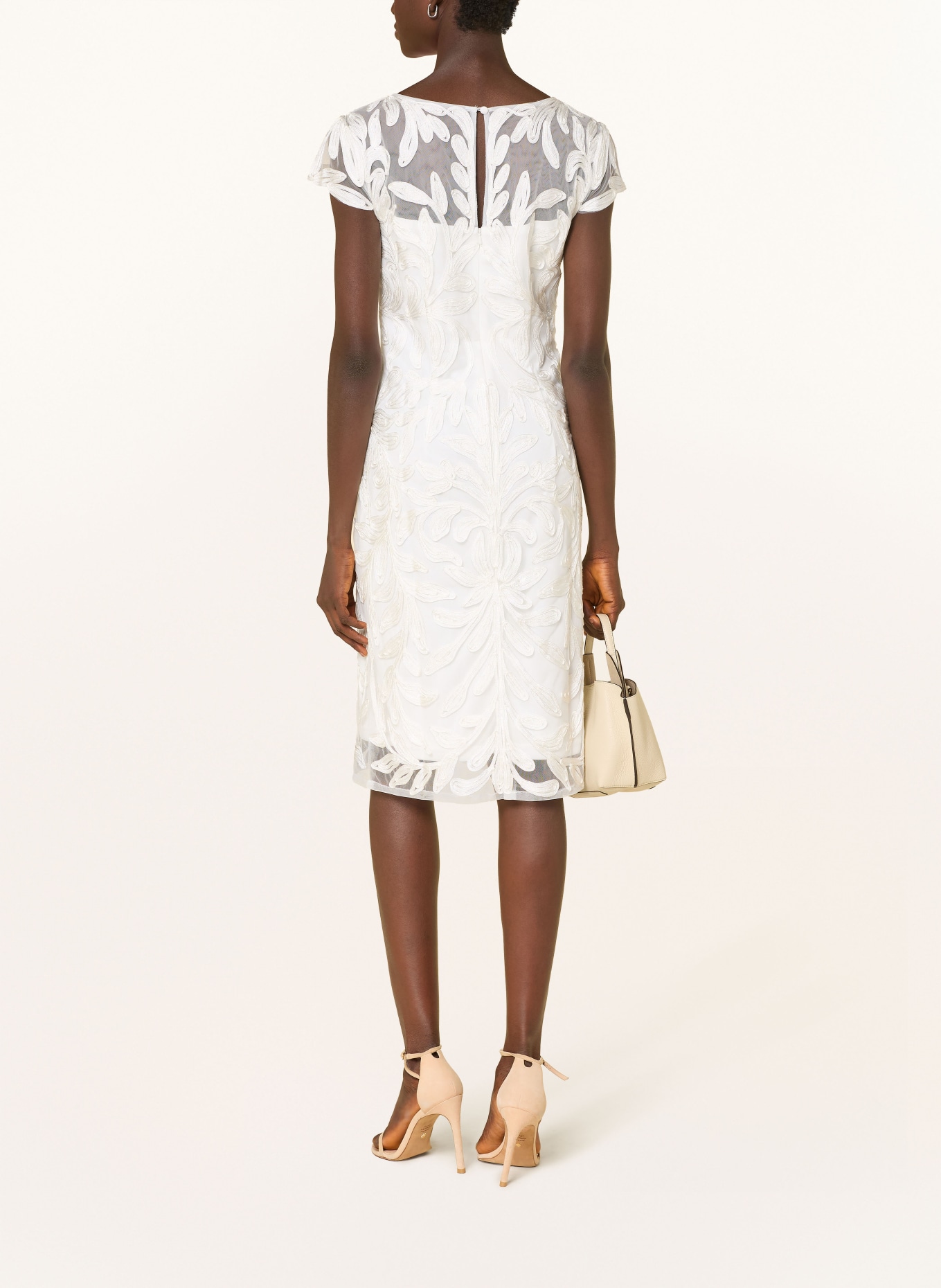 APART Sheath dress with mesh: WHITE