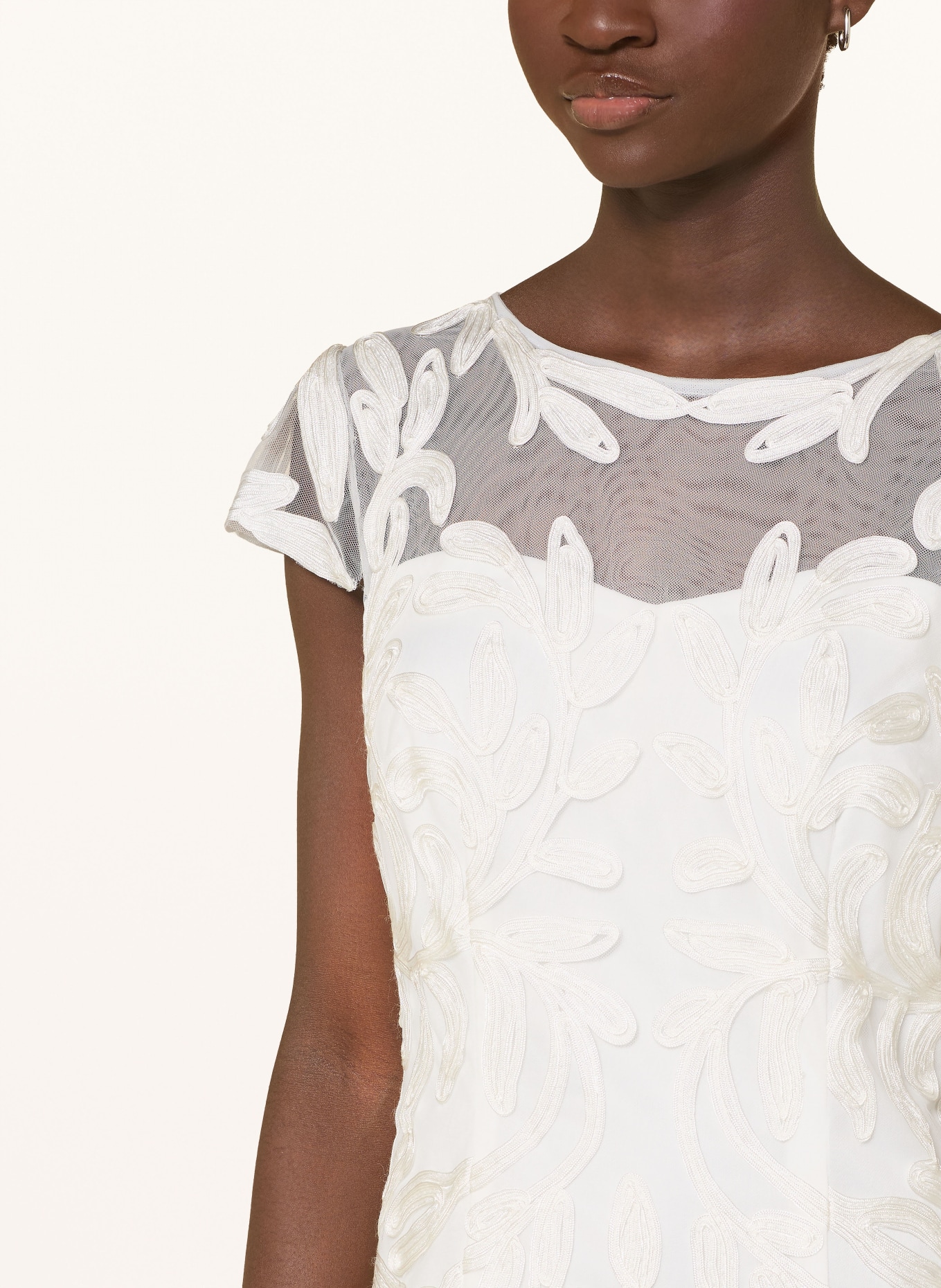 APART Sheath dress with mesh: WHITE