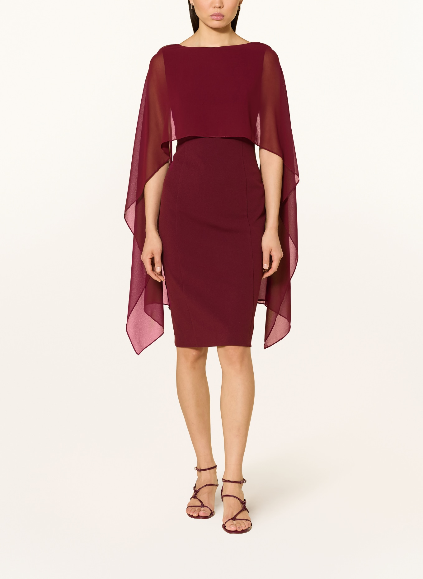 APART koktejlové šaty: TMAVĚ ČERVENÁ