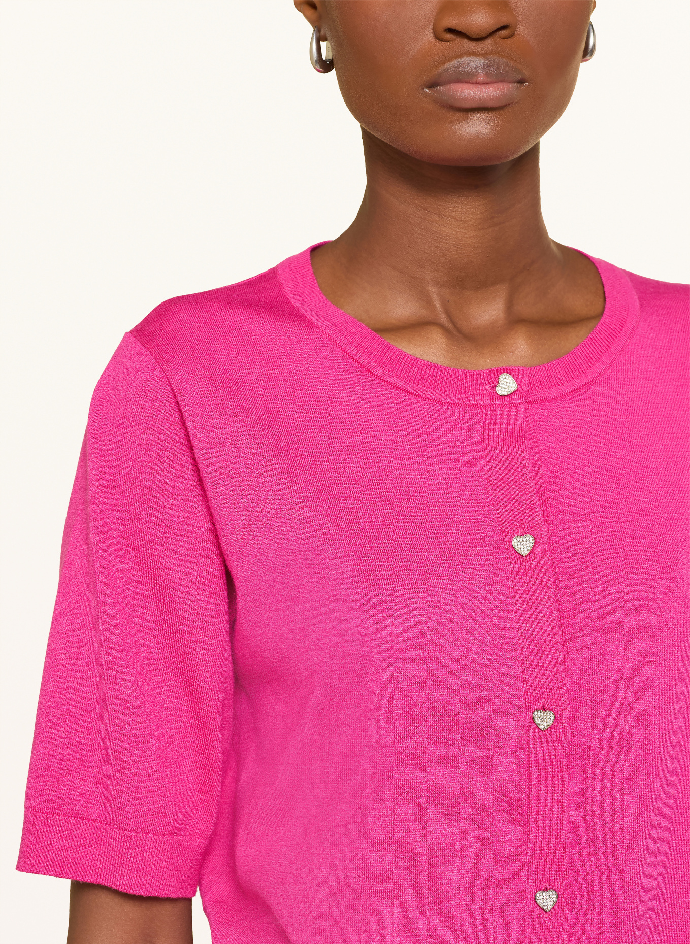 MILANO ITALY Cardigan with gemstones: PINK