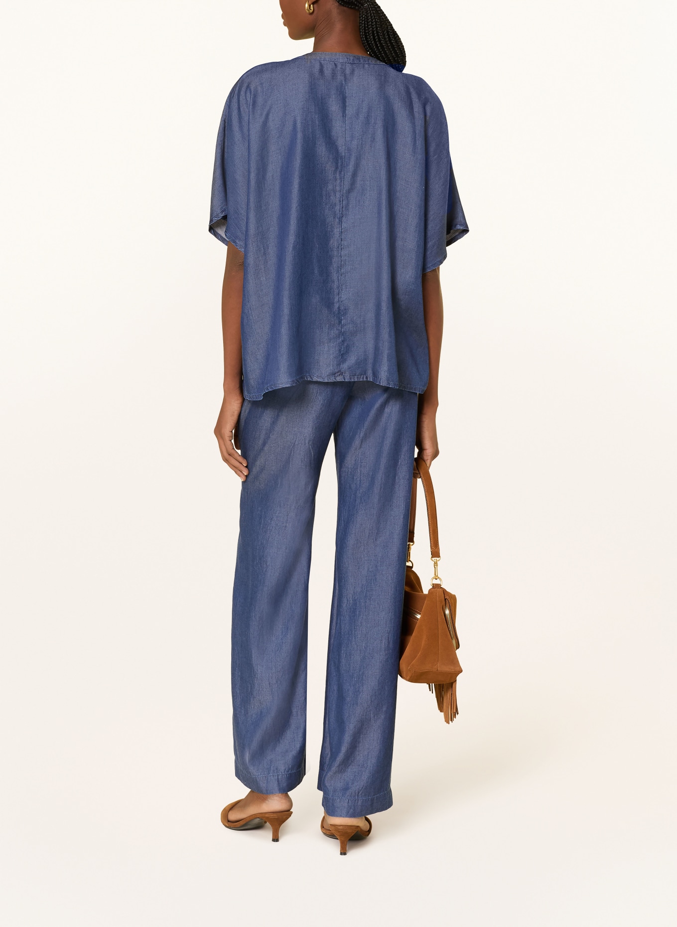 MILANO ITALY Spodnie typu marlene w stylu jeansowym: NIEBIESKI