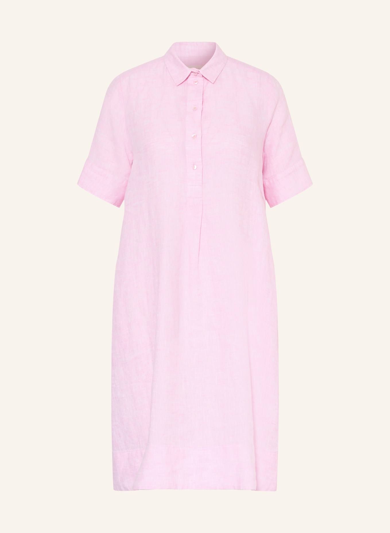 MILANO ITALY Linen shirt dress: PINK