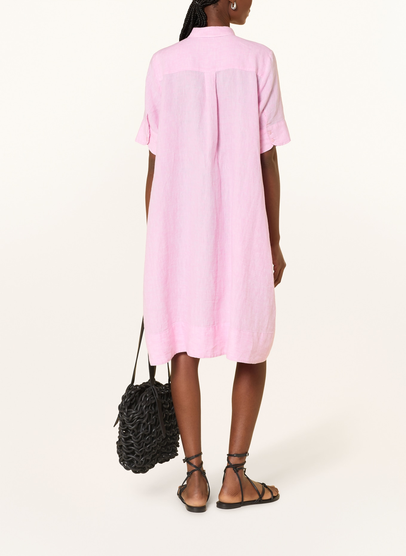 MILANO ITALY Linen shirt dress: PINK