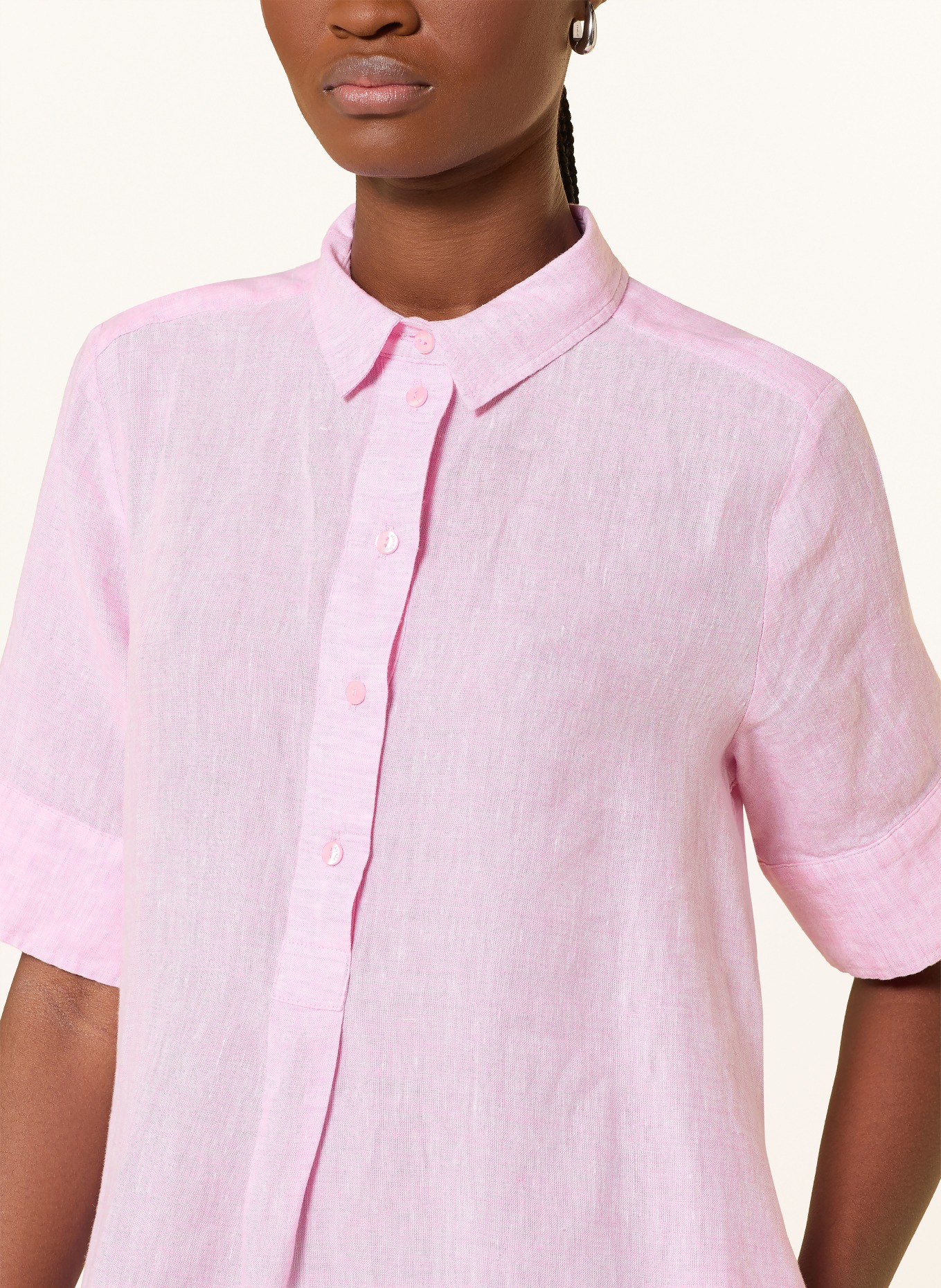 MILANO ITALY Linen shirt dress: PINK