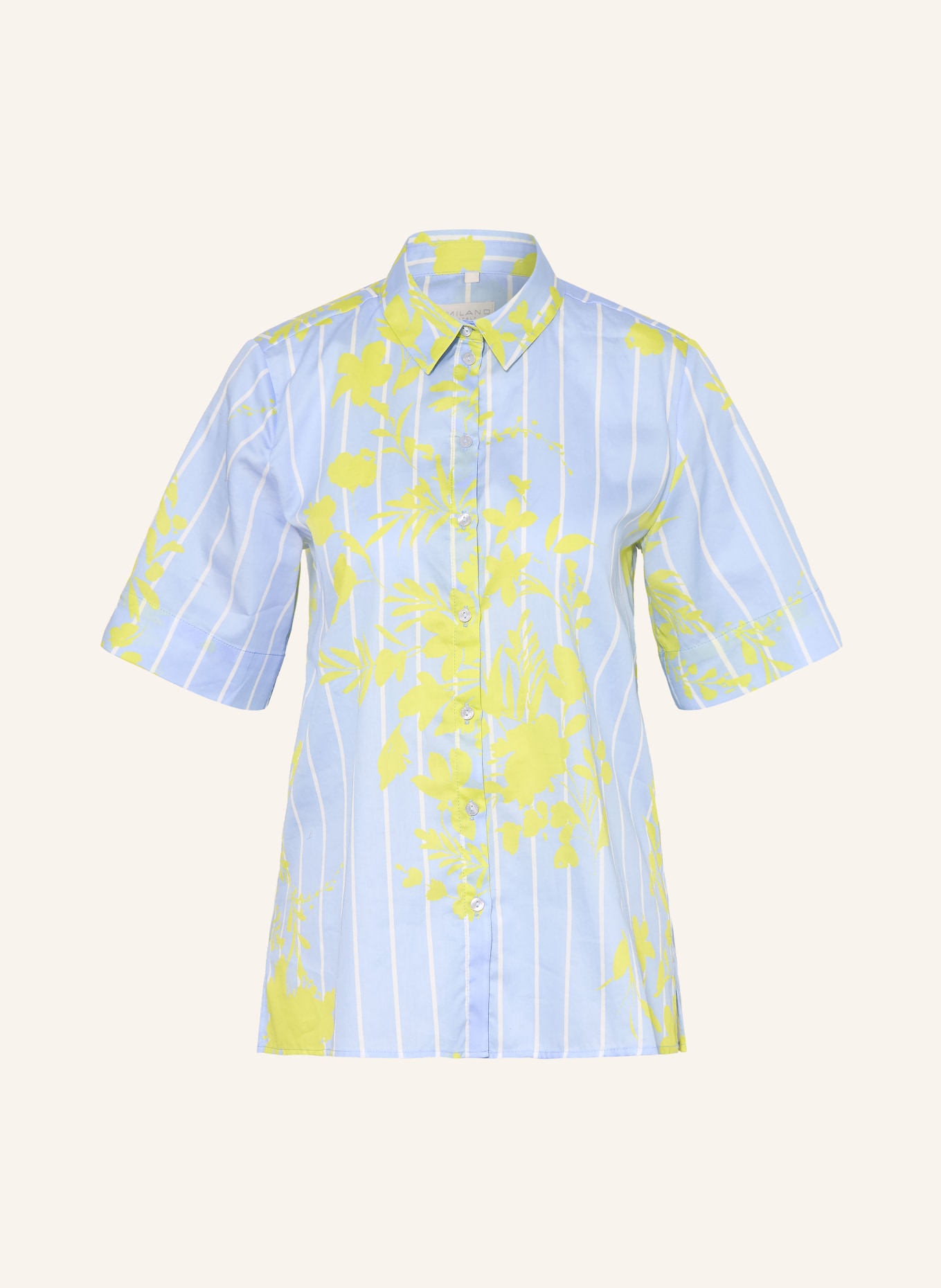 MILANO ITALY Hemdbluse: HELLBLAU / GELB / WEISS
