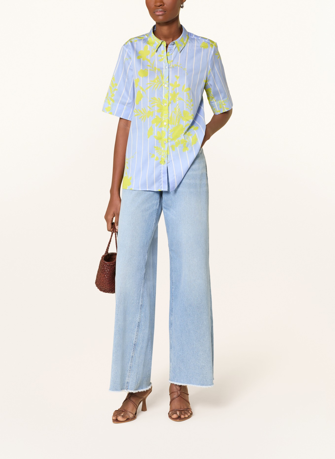 MILANO ITALY Hemdbluse: HELLBLAU / GELB / WEISS