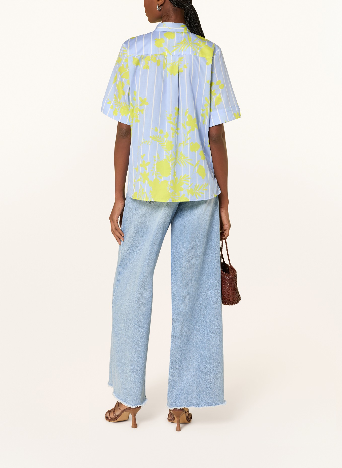 MILANO ITALY Hemdbluse: HELLBLAU / GELB / WEISS