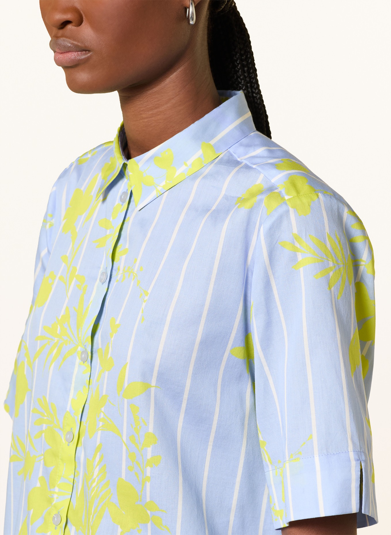 MILANO ITALY Hemdbluse: HELLBLAU / GELB / WEISS