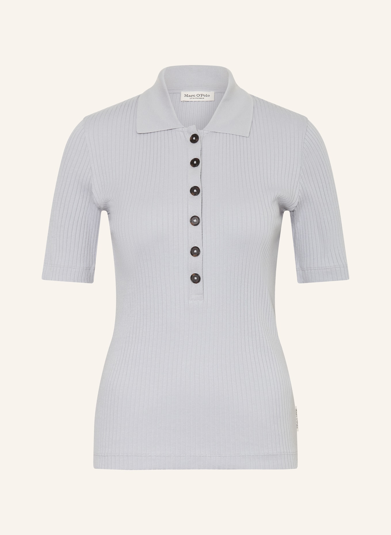 Marc O'Polo Pletené polo tričko: ŠEDÁ