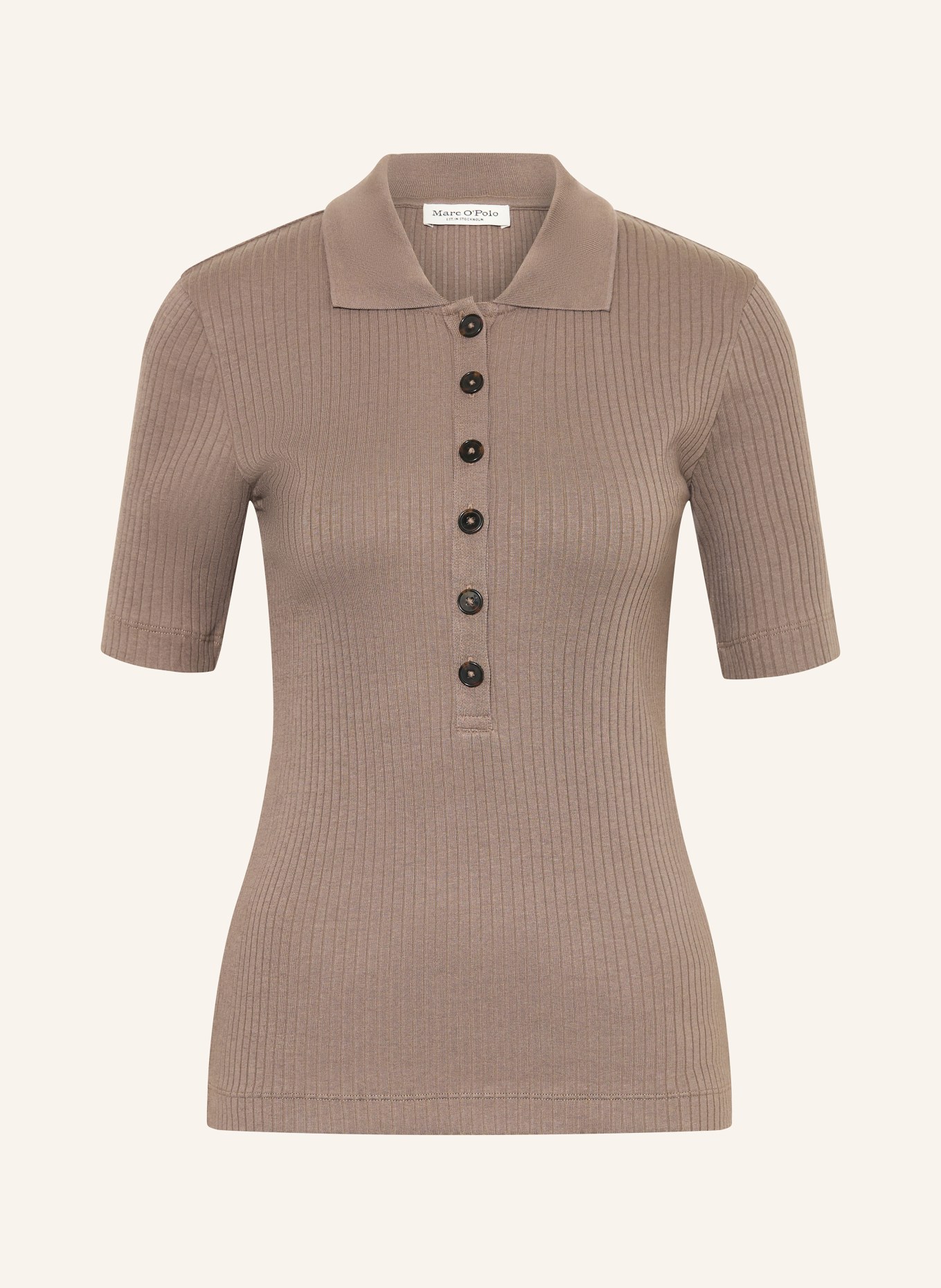 Marc O'Polo Pletené polo tričko: ČERNOŠEDÁ