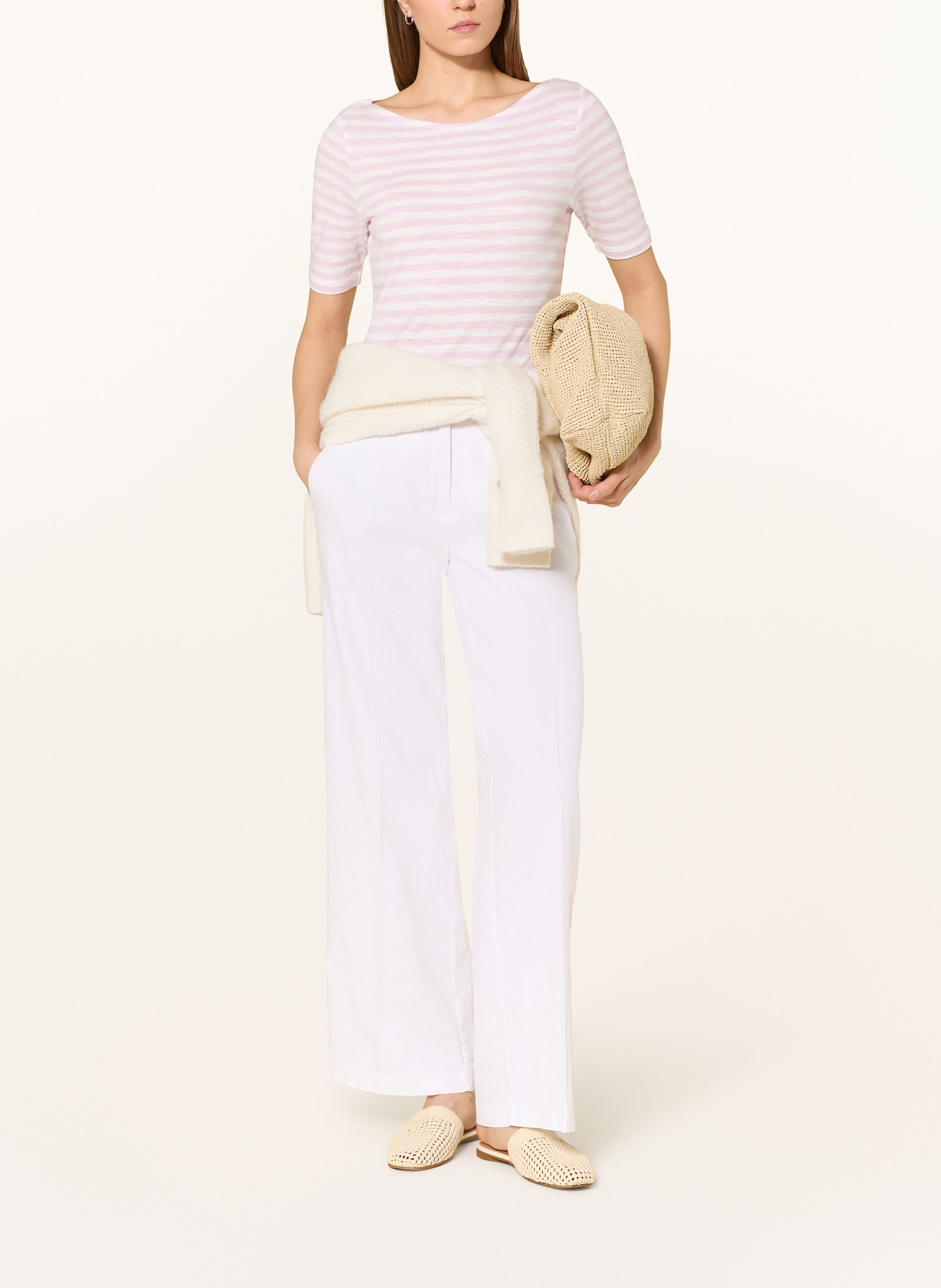 Marc O'Polo tričko: RŮŽOVÁ / BÍLÁ