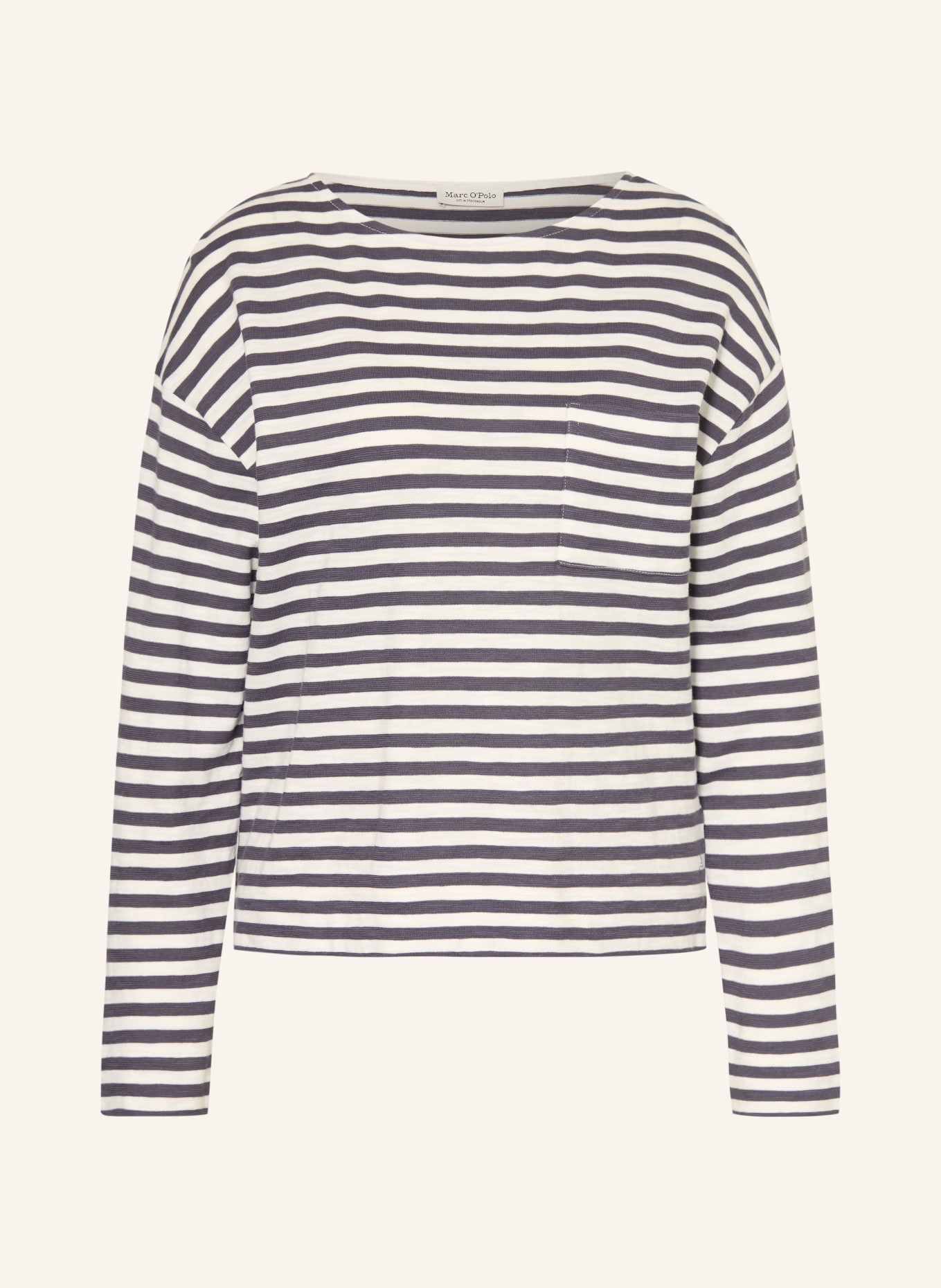 Marc O'Polo svetr: BÍLÁ / TMAVĚ ŠEDÁ