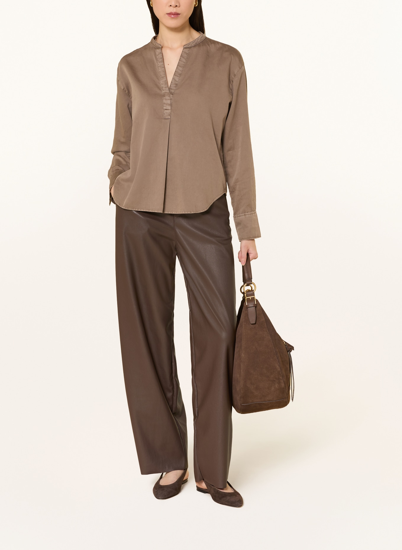 Marc O'Polo blouse shirt: DARK BROWN