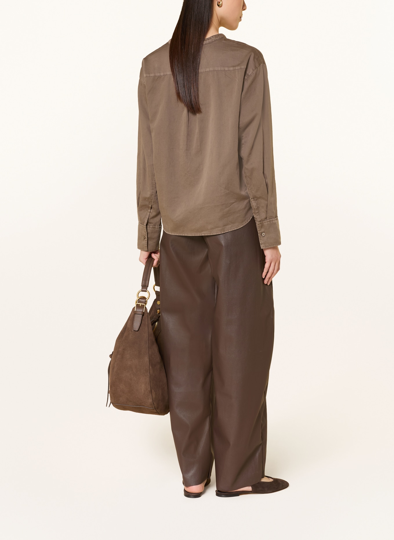 Marc O'Polo blouse shirt: DARK BROWN