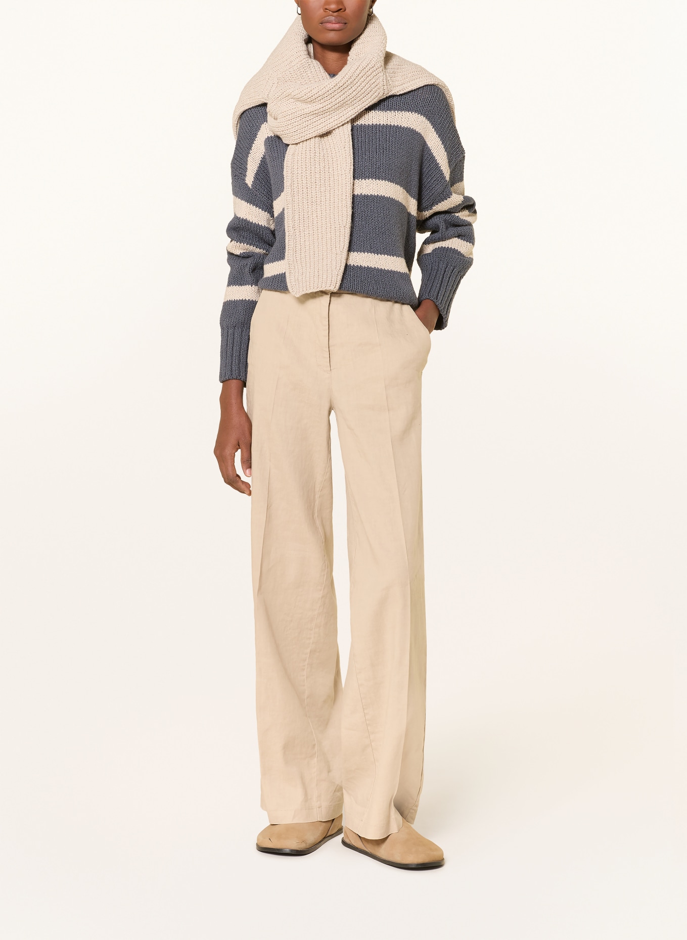 Marc O'Polo svetr: ČERNOŠEDÁ / BÉŽOVÁ