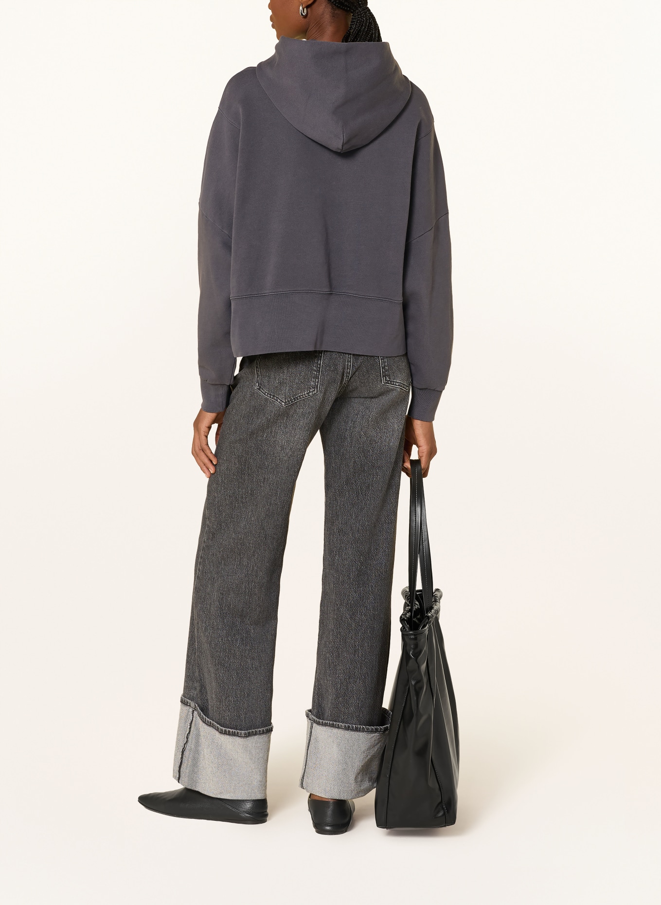 Marc O'Polo Oversized mikina s kapucí: TMAVĚ ŠEDÁ