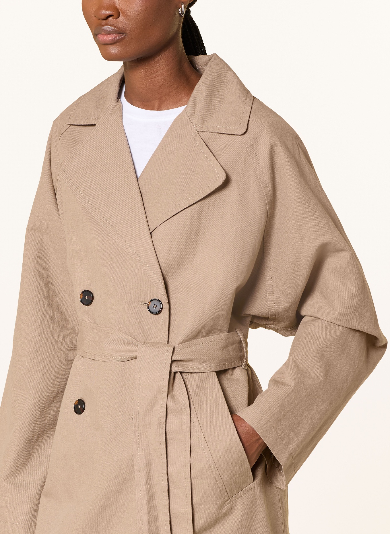 Marc O'Polo Trench-coat en lin: BEIGE