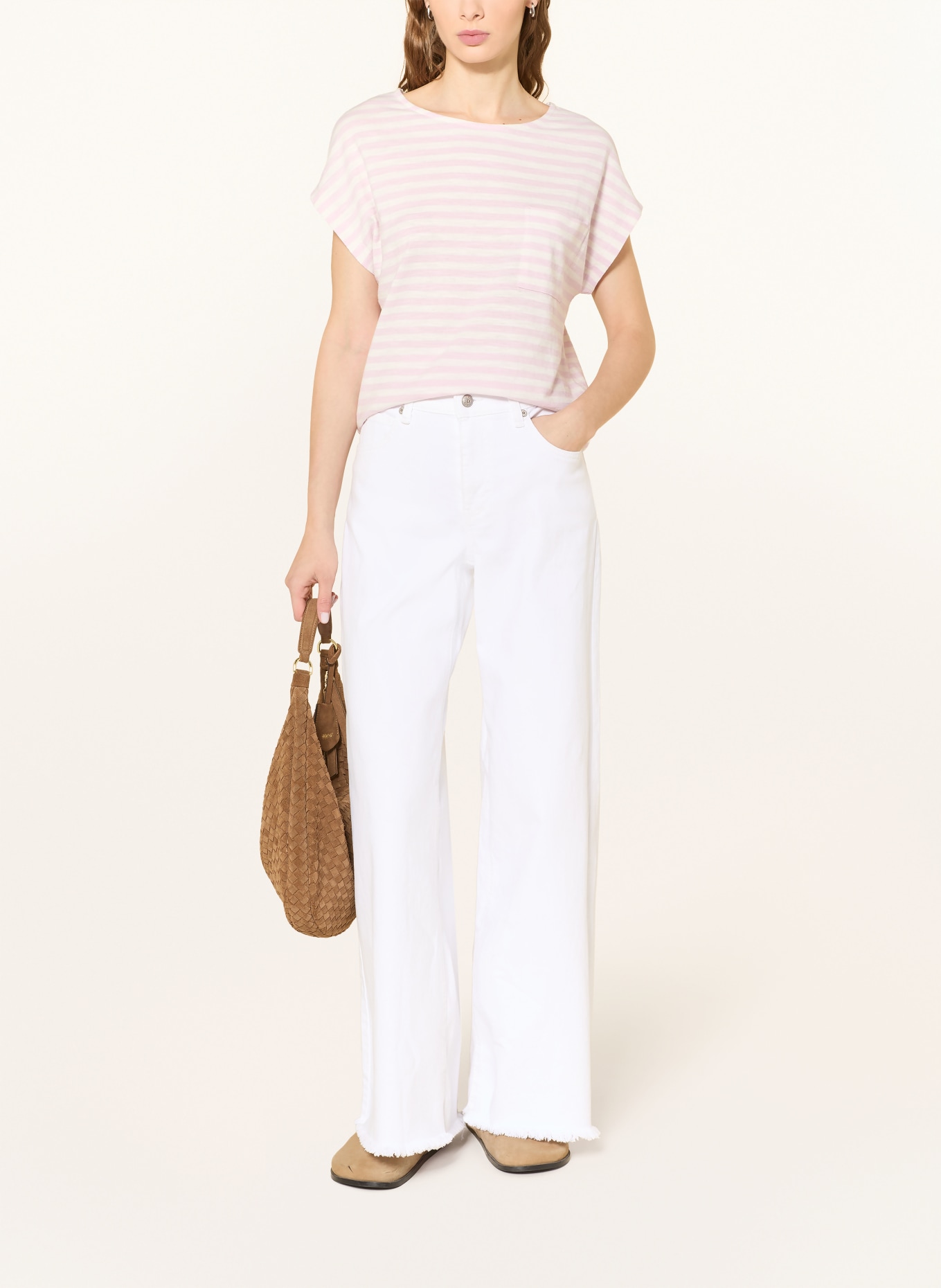 Marc O'Polo T-shirt: PINK / WHITE