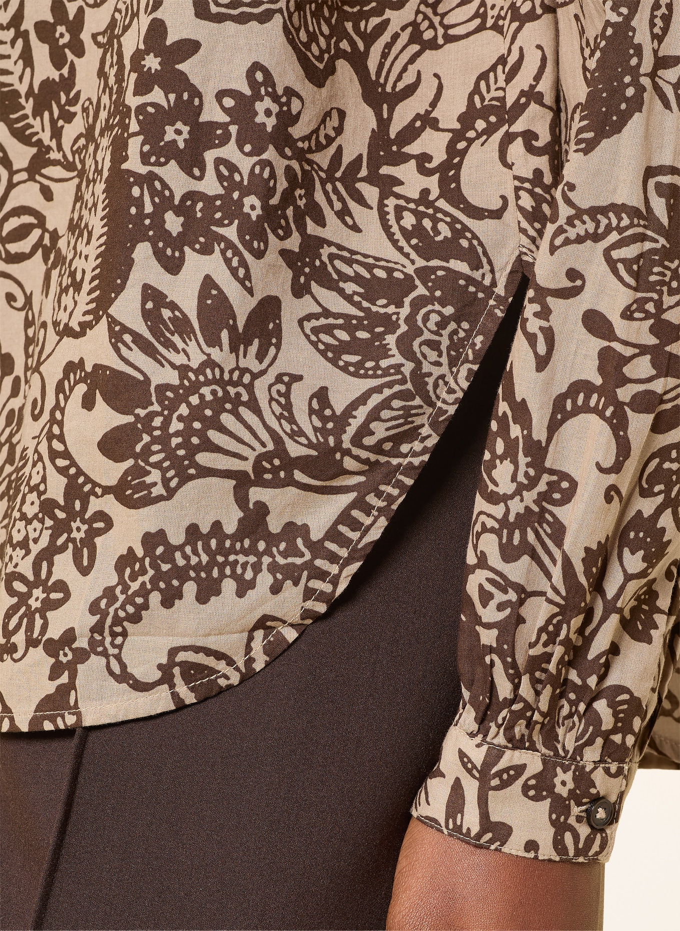 Marc O'Polo Blusenshirt: BEIGE / DUNKELBRAUN