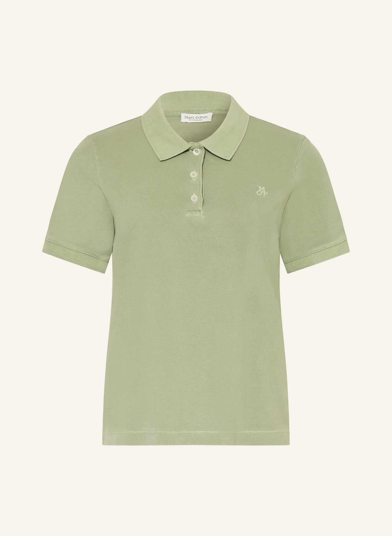 Marc O'Polo Strick-Poloshirt: HELLGRÜN