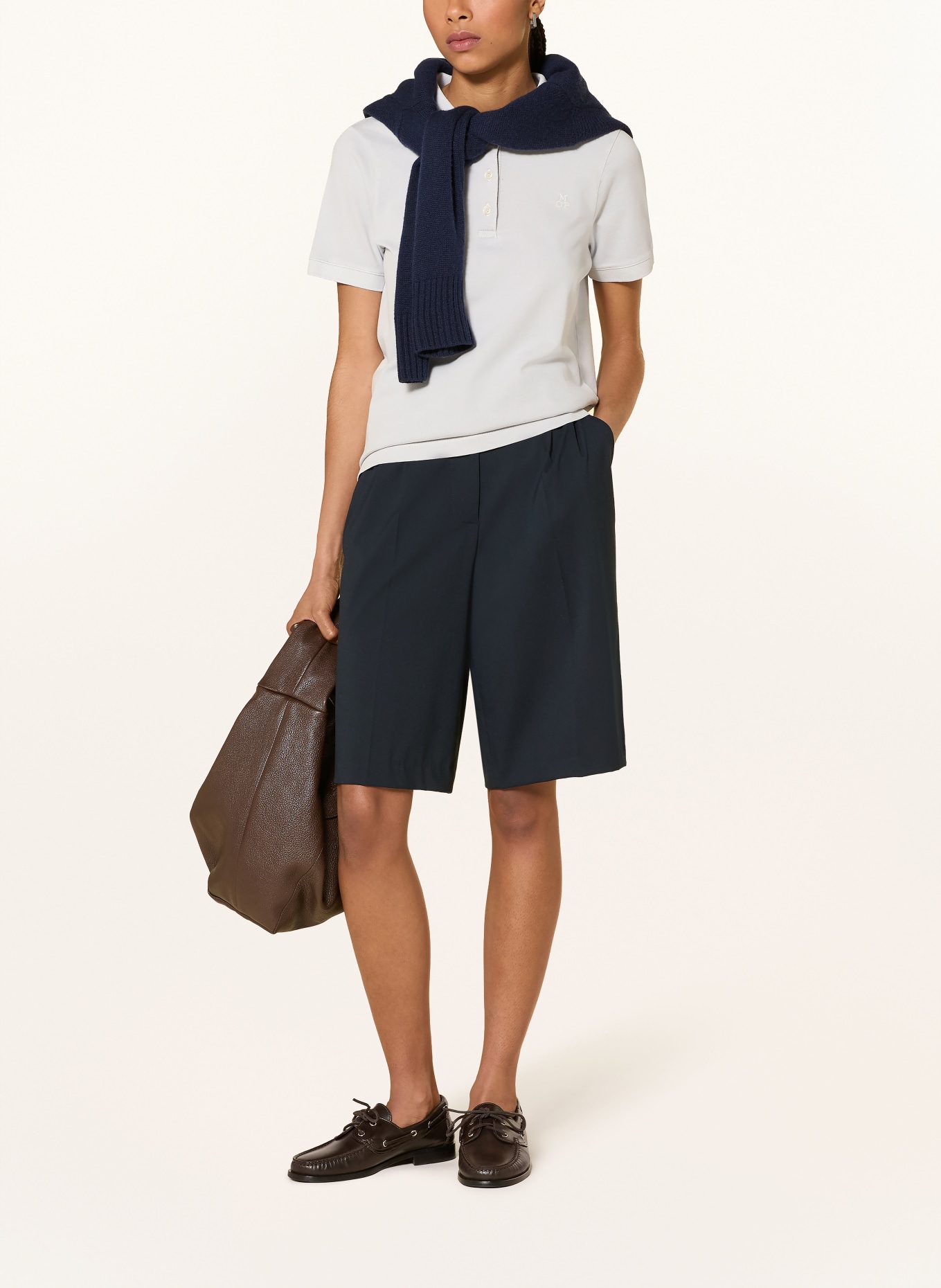 Marc O'Polo Pletené polo tričko: TMAVĚ MODRÁ