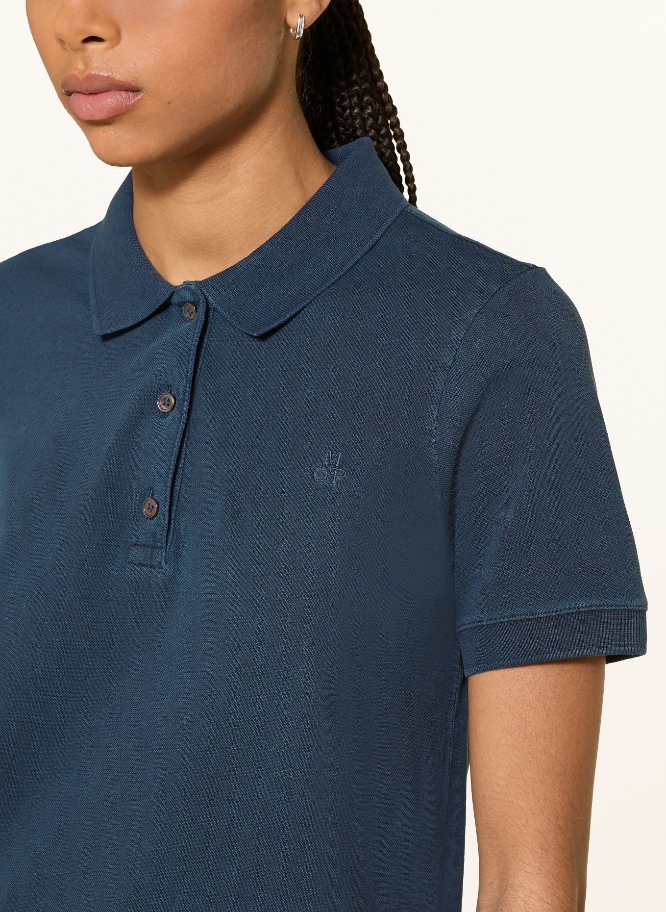 Marc O'Polo Pletené polo tričko: TMAVĚ MODRÁ