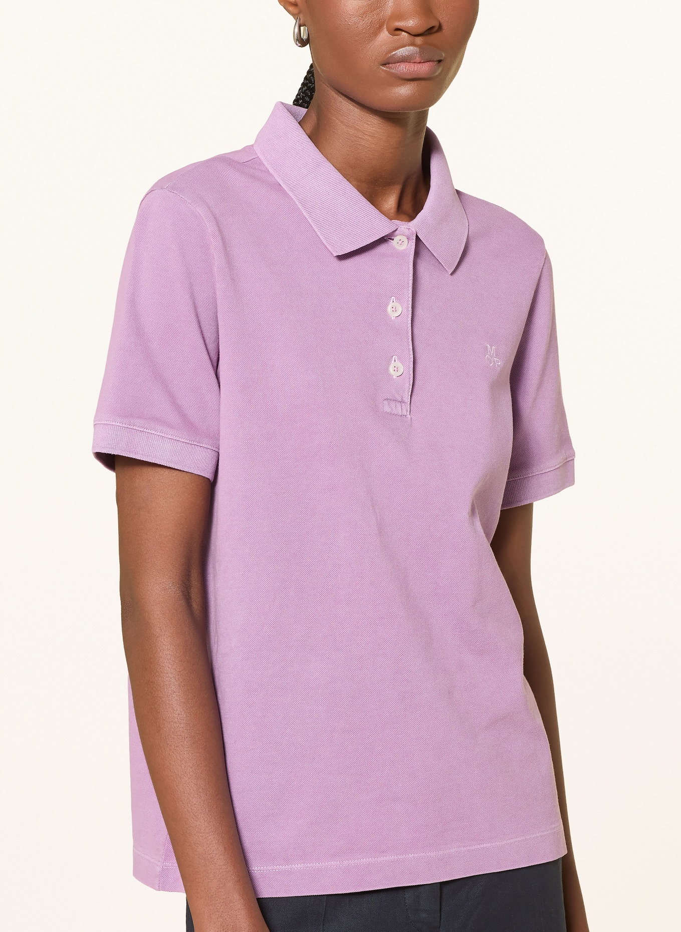 Marc O'Polo Strick-Poloshirt: HELLLILA