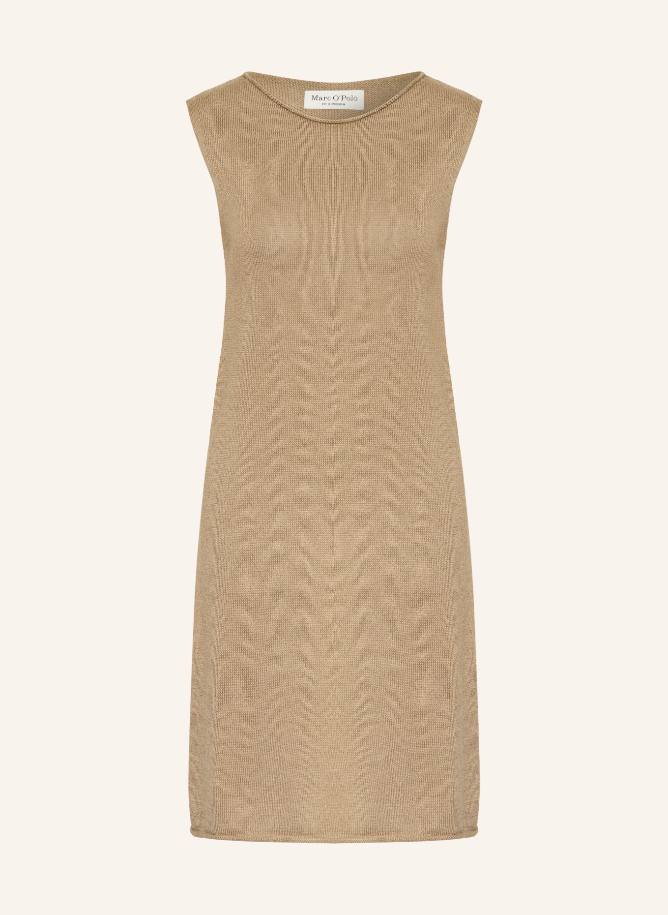 Marc O'Polo Knitted dress with linen: TAUPE