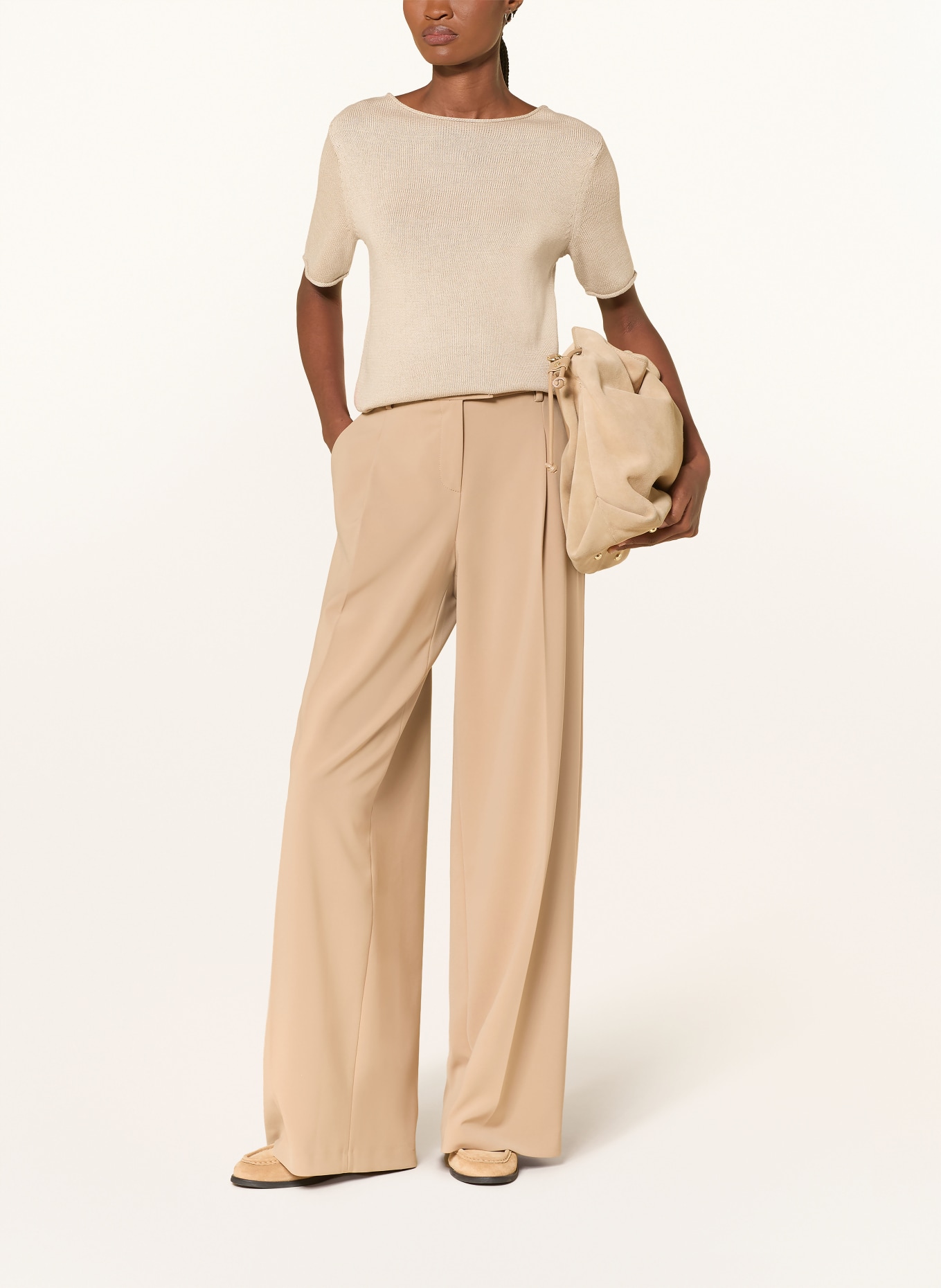 Marc O'Polo Strickshirt mit Leinen: BEIGE