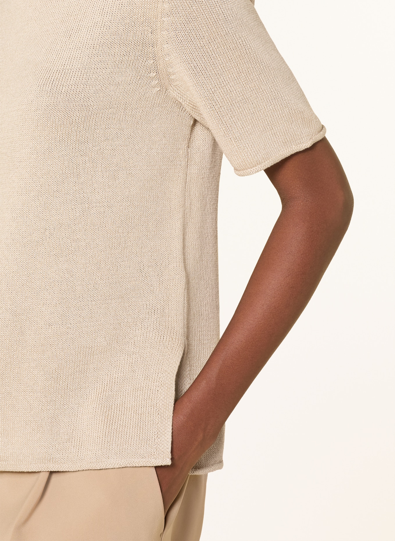 Marc O'Polo Strickshirt mit Leinen: BEIGE