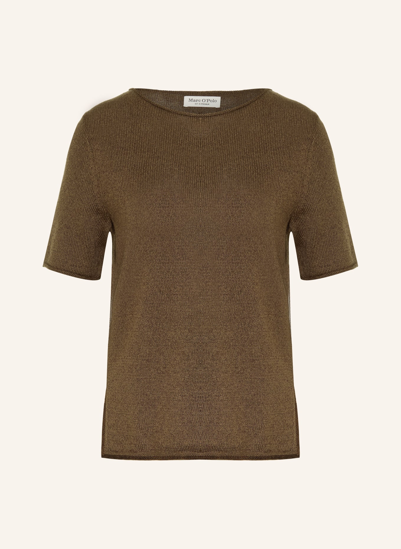 Marc O'Polo Sweter z dzianiny z lnem: BRĄZOWY