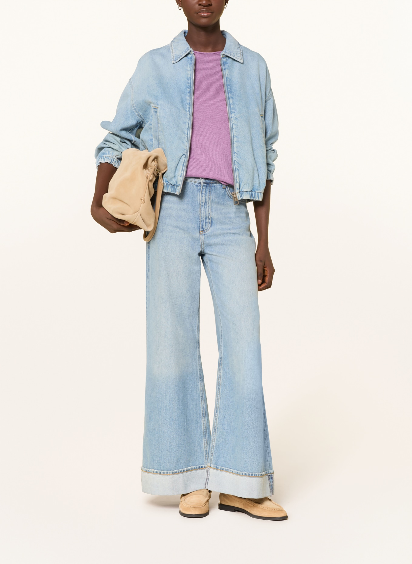 Marc O'Polo Sweter z dzianiny z lnem: JASNOFIOLETOWY