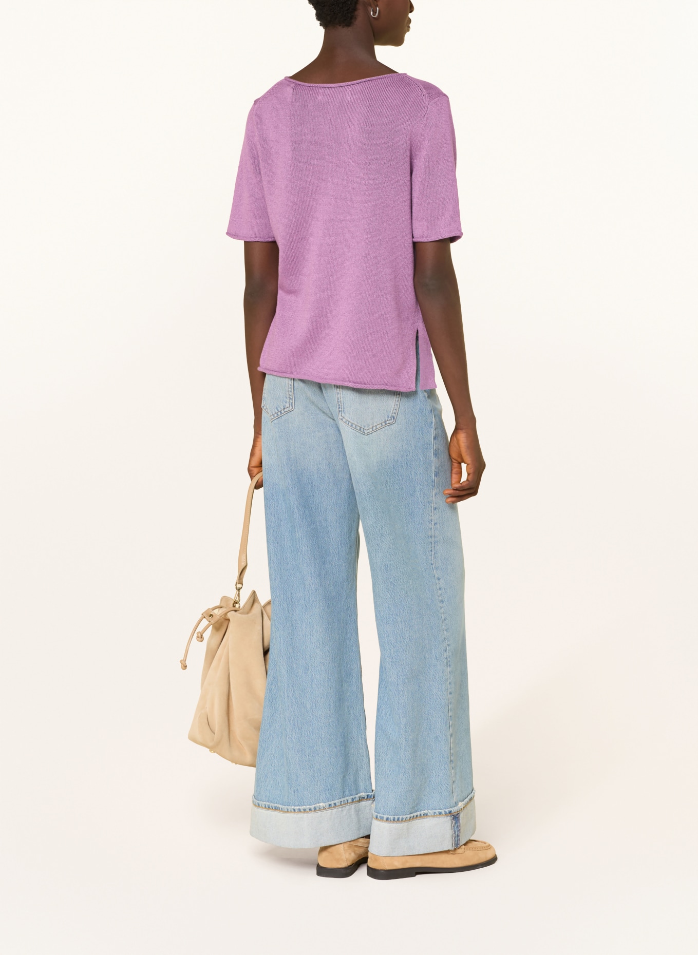 Marc O'Polo Sweter z dzianiny z lnem: JASNOFIOLETOWY