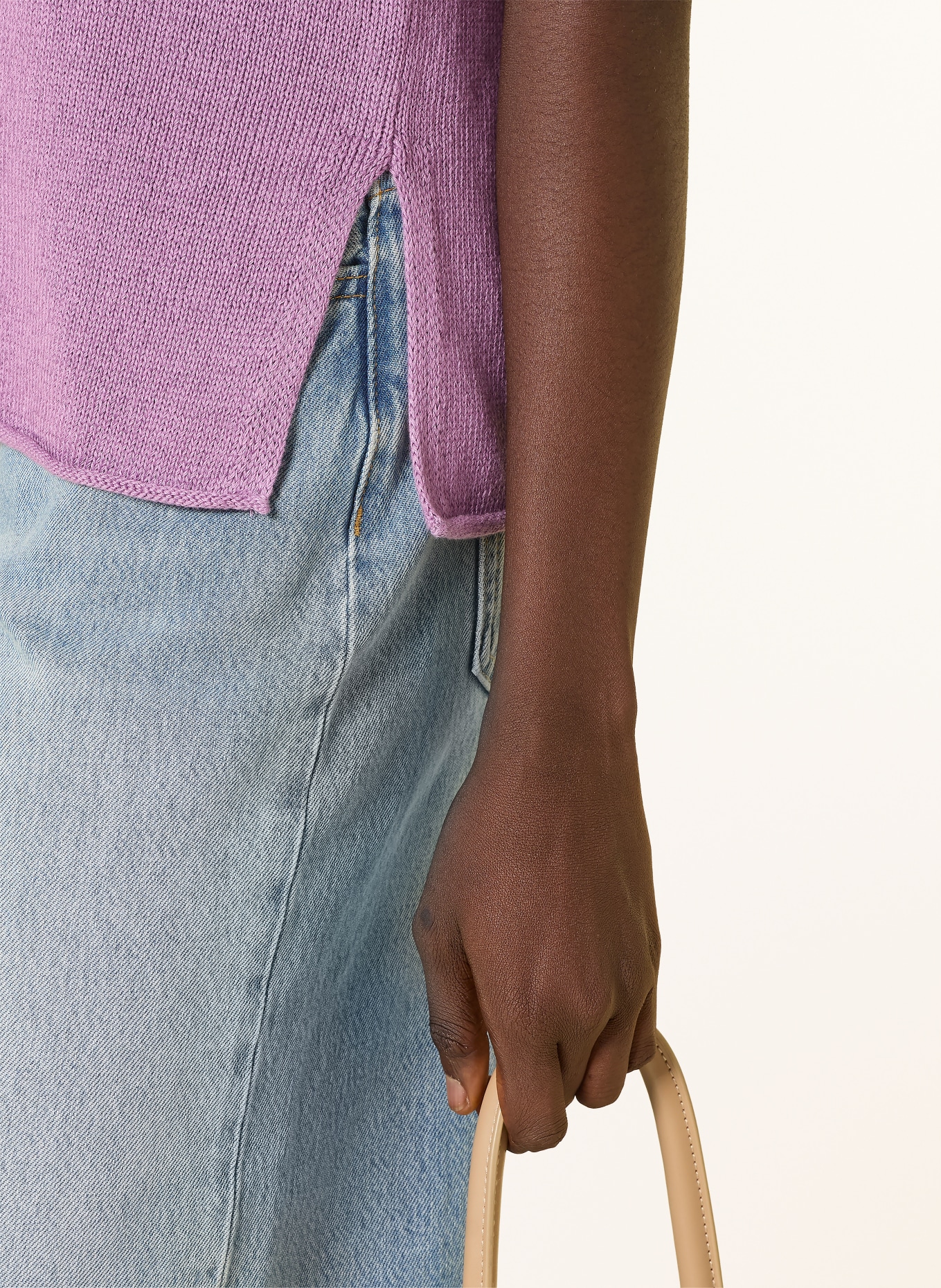 Marc O'Polo Sweter z dzianiny z lnem: JASNOFIOLETOWY