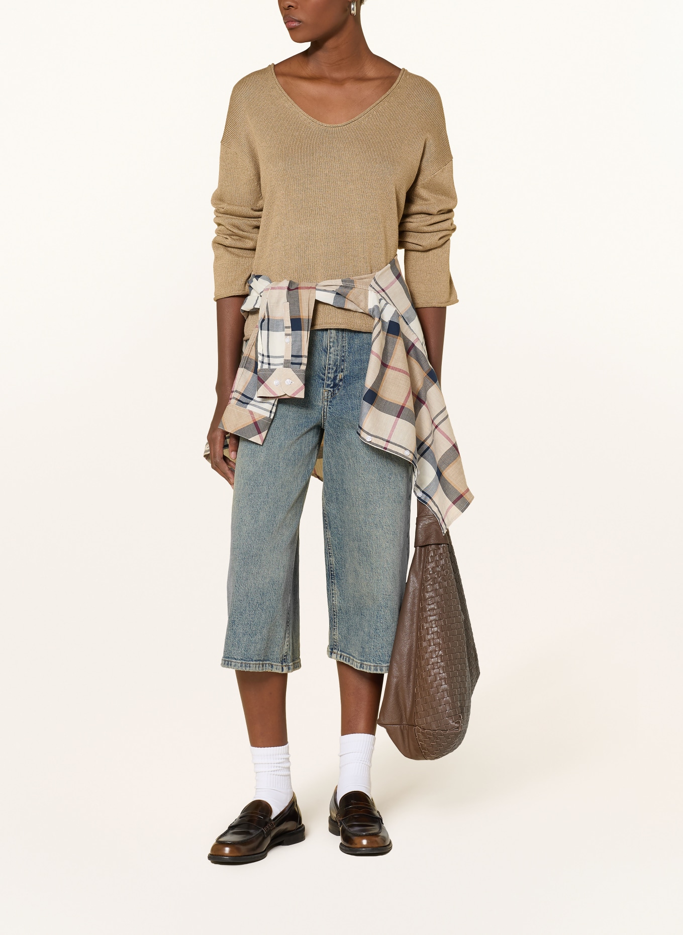 Marc O'Polo Pullover mit Leinen: TAUPE