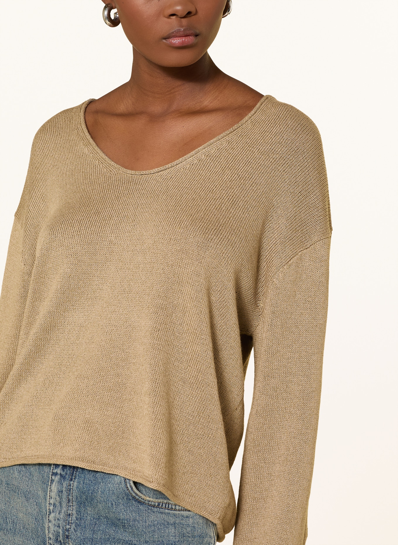 Marc O'Polo Pullover mit Leinen: TAUPE