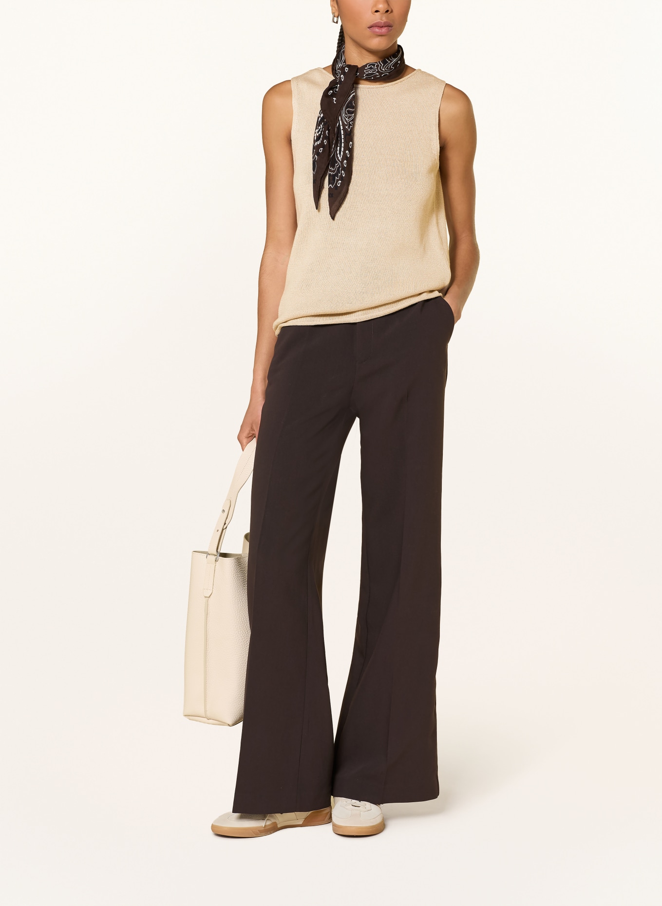 Marc O'Polo Dzianinowy top z lnem: BEŻOWY