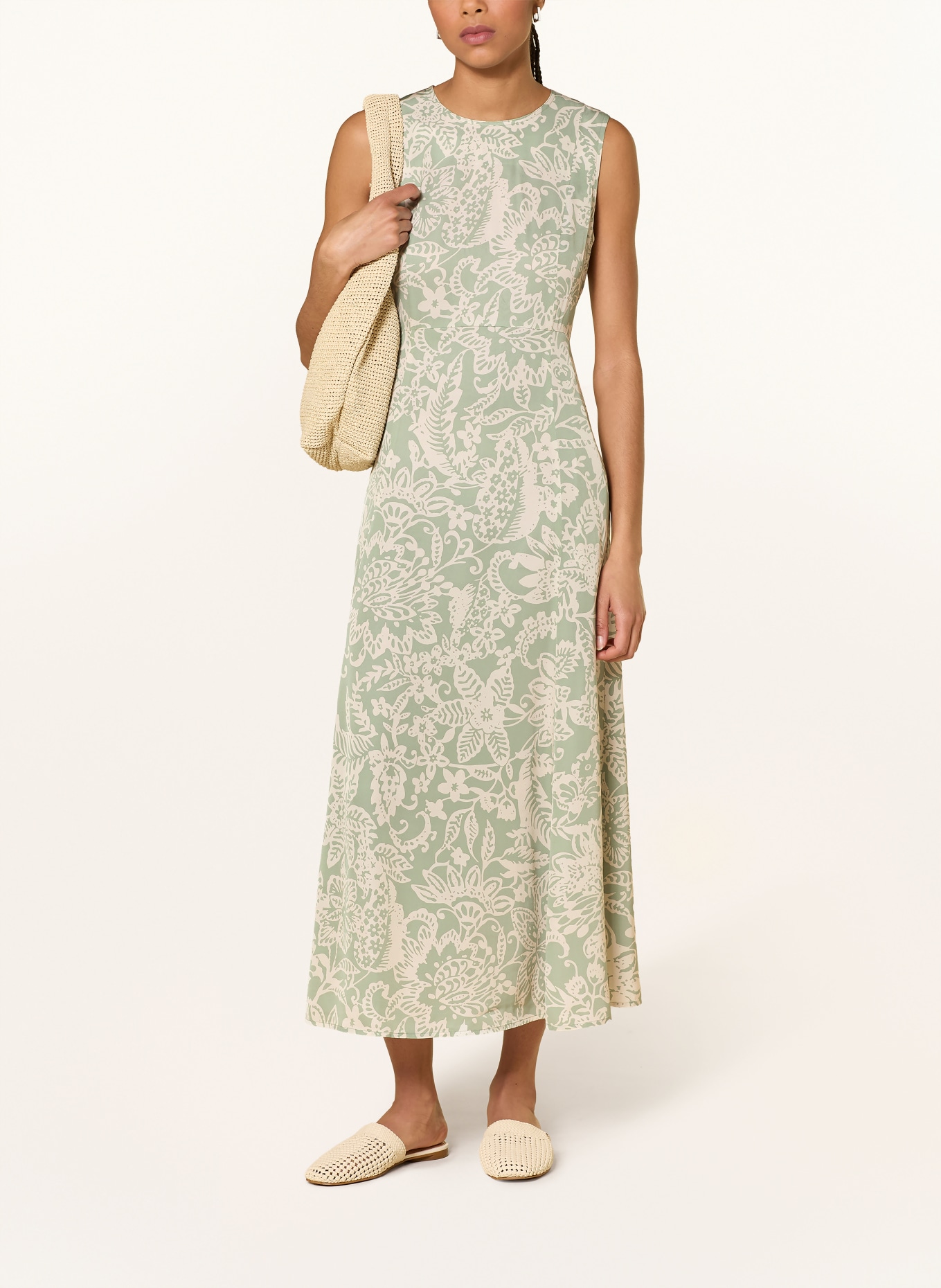 Marc O'Polo robe en satin: VERT CLAIR / CRÈME