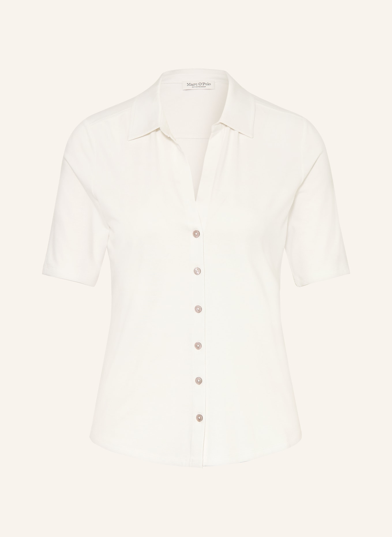 Marc O'Polo Jerseybluse: WEISS