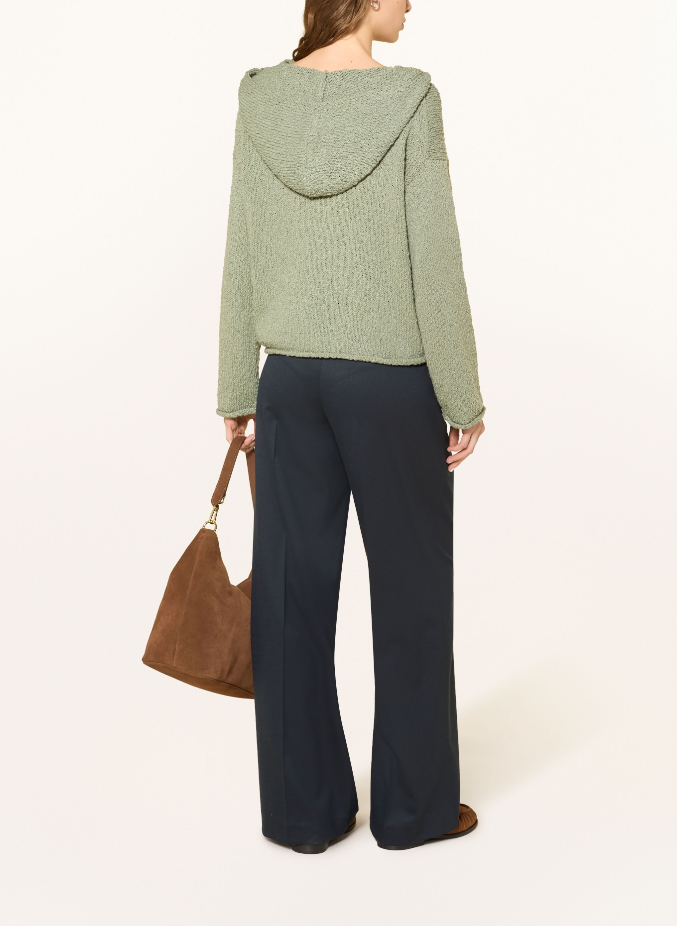 Marc O'Polo Strick-Hoodie: HELLGRÜN