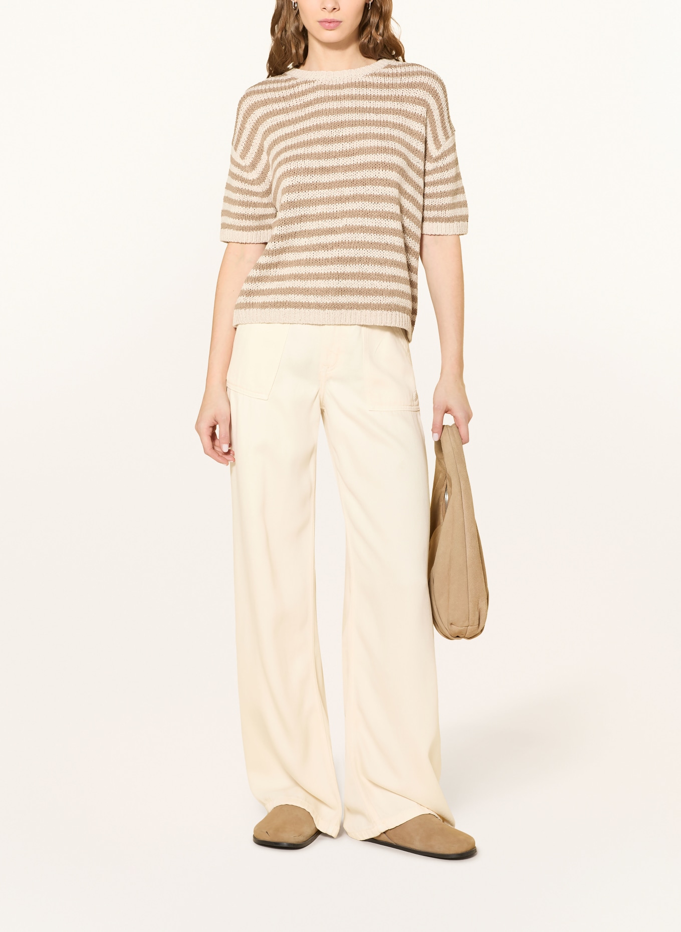 Marc O'Polo koszulka z dzianiny: BEŻOWY / ECRU