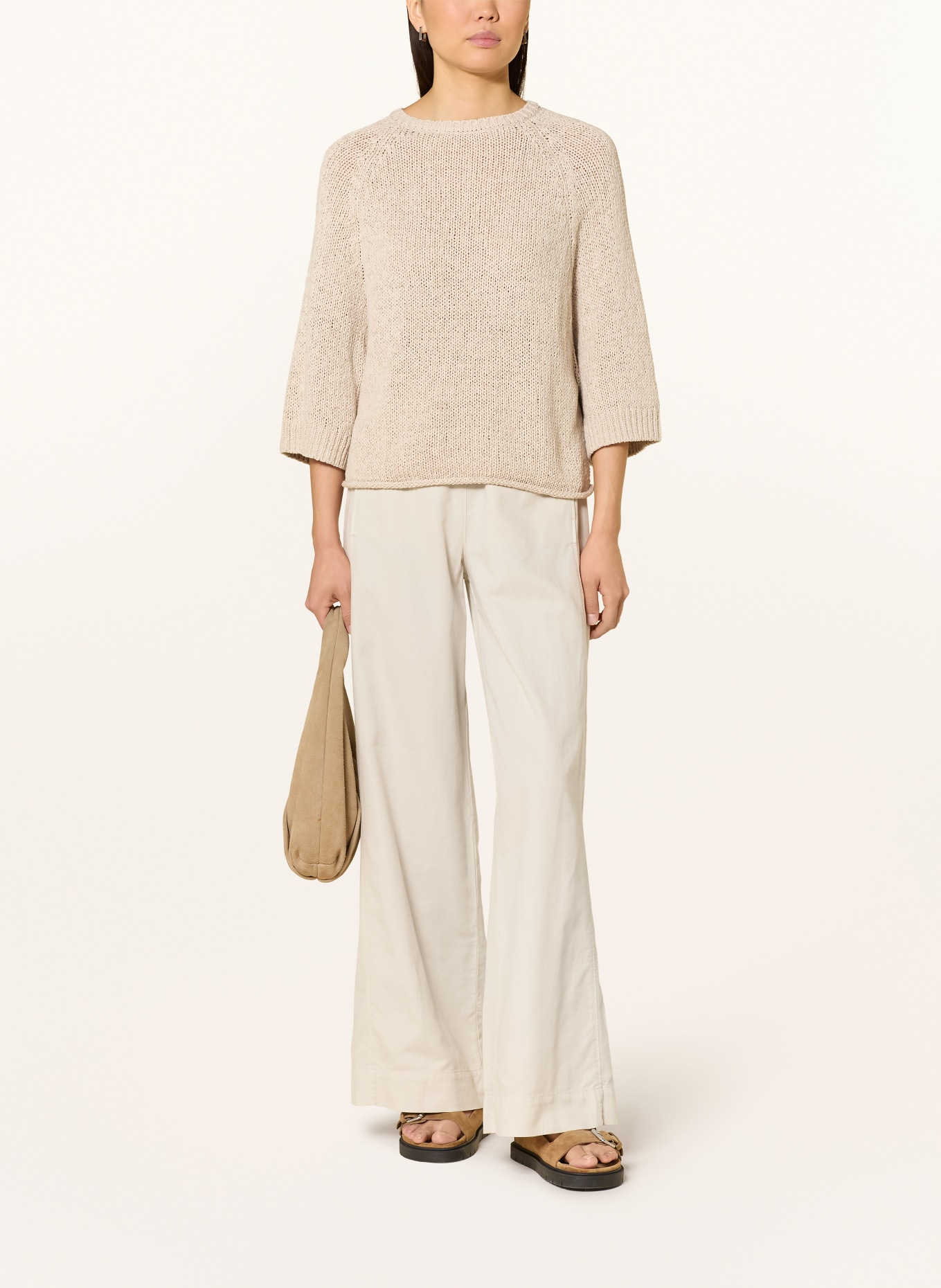 Marc O'Polo Sweter z rękawami 3/4: JASNOBRĄZOWY