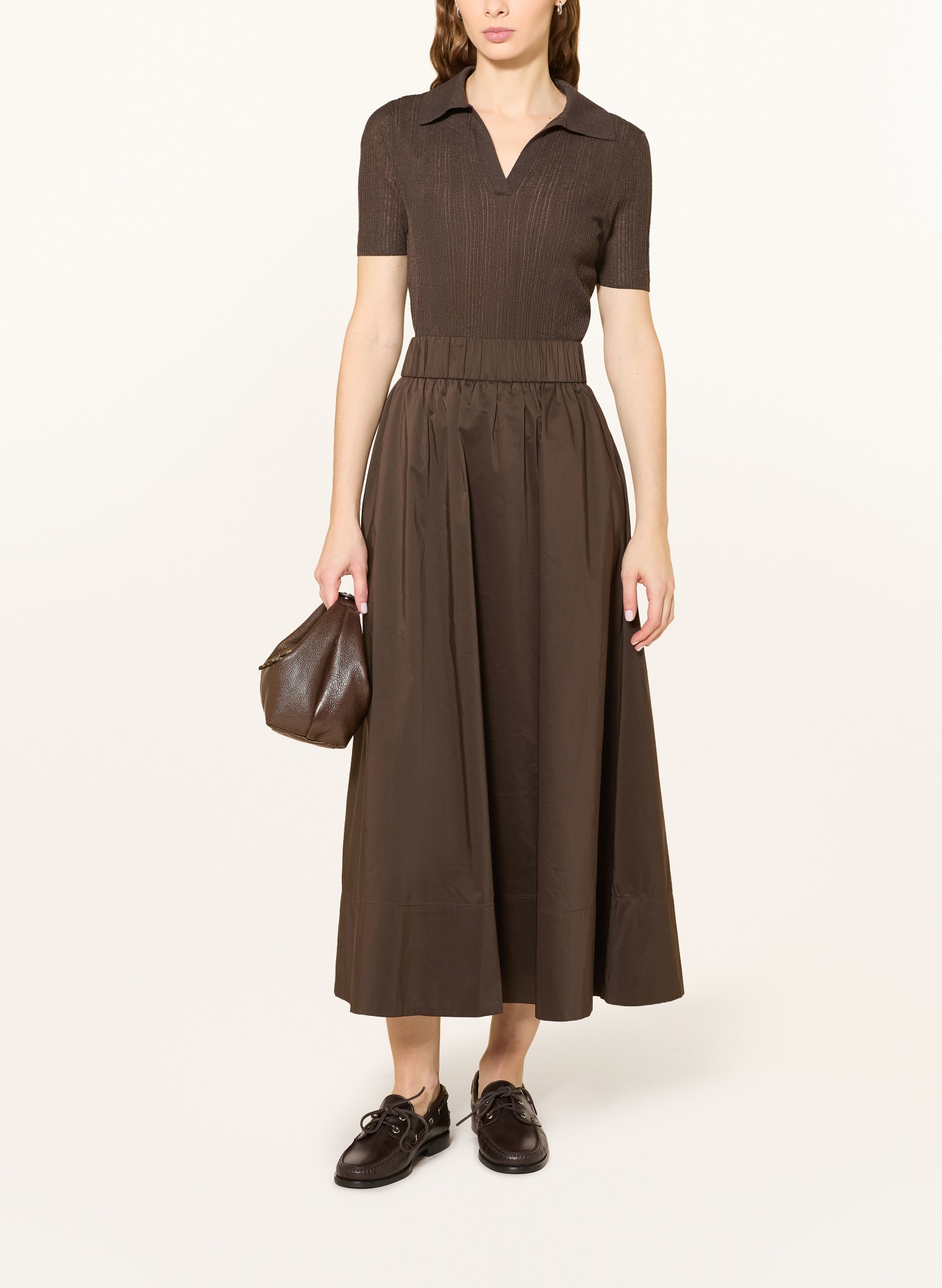 Marc O'Polo Strick-Poloshirt: DUNKELBRAUN