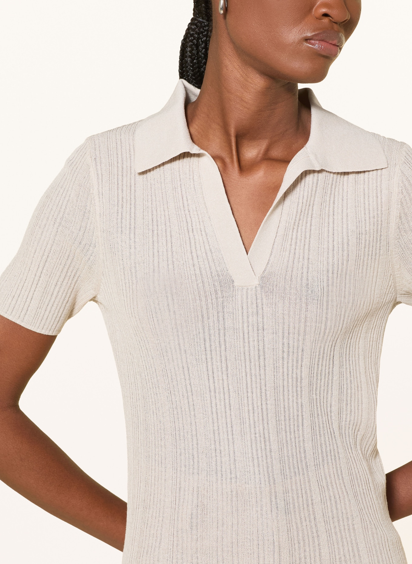 Marc O'Polo Strick-Poloshirt: HELLBRAUN