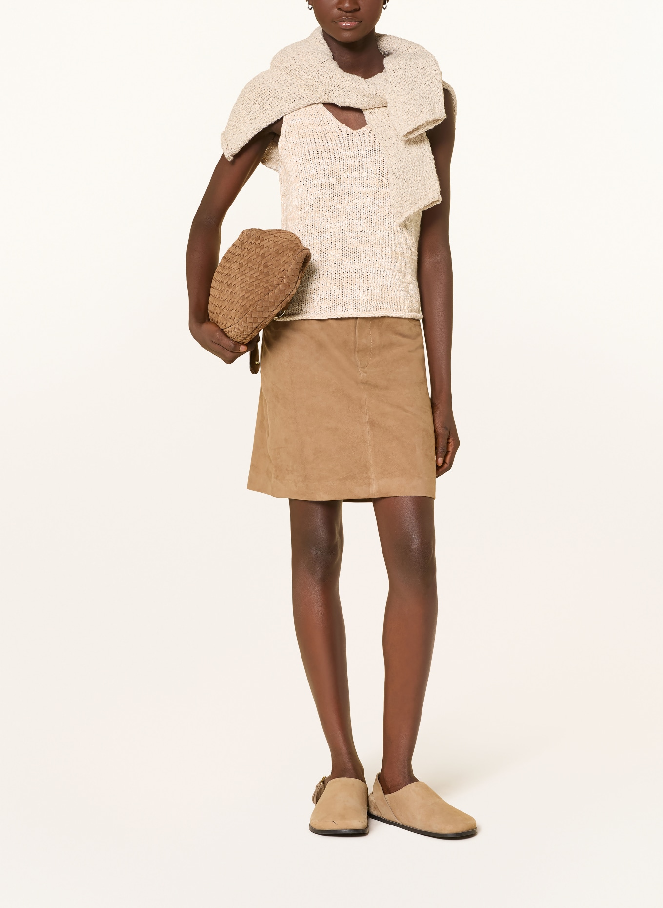 Marc O'Polo Stricktop: BEIGE / WEISS