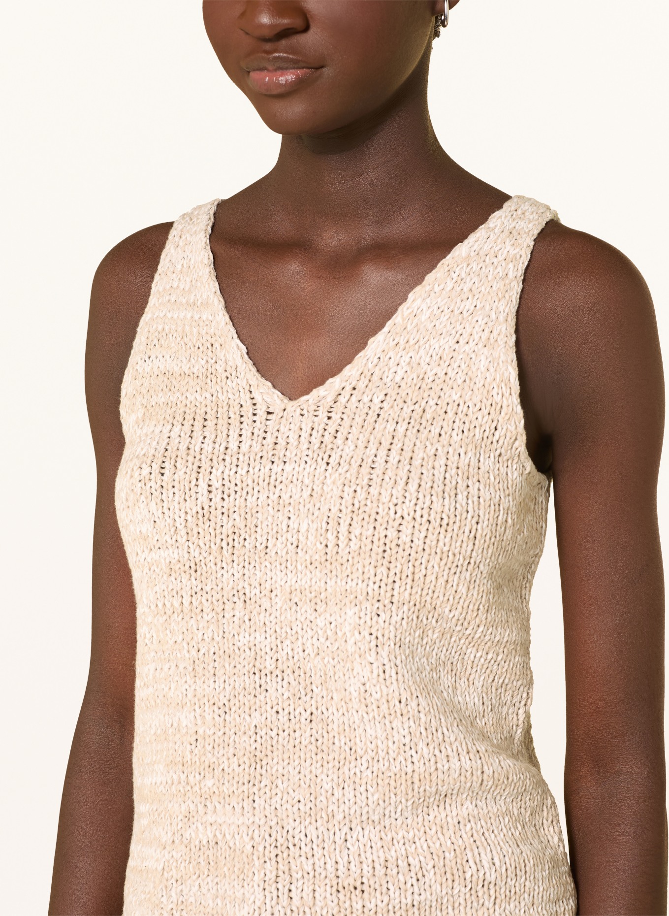 Marc O'Polo Stricktop: BEIGE / WEISS